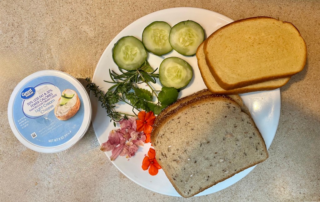 Ingredients for tea sandwiches