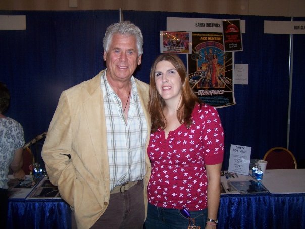 Woman posing with Barry Bostwick.