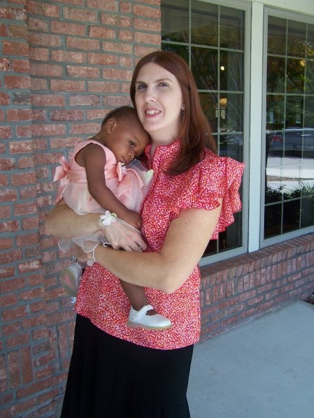 mom with adopted daughter