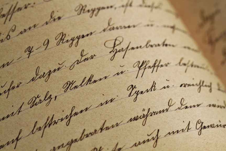old fashion cursive writing